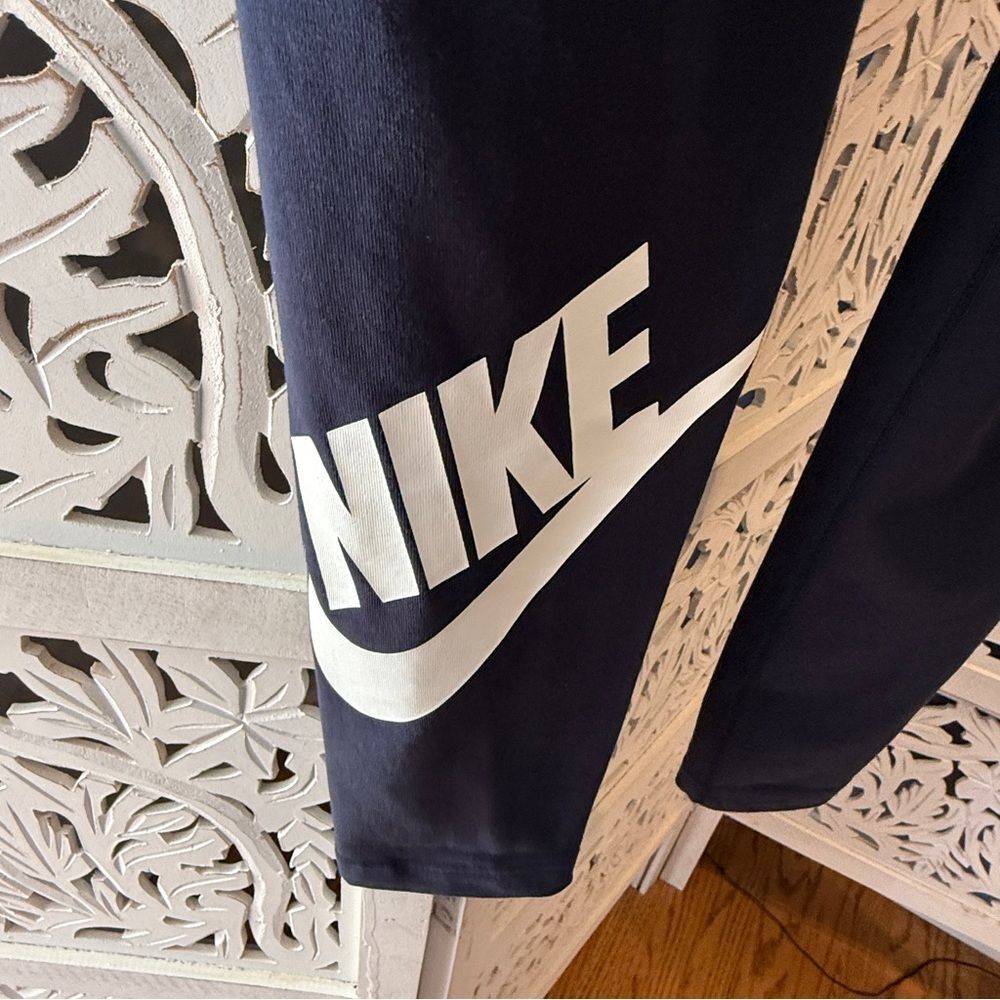 NWT Nike Blue Graphic Logo Tights Sz M - Picture 3 of 6